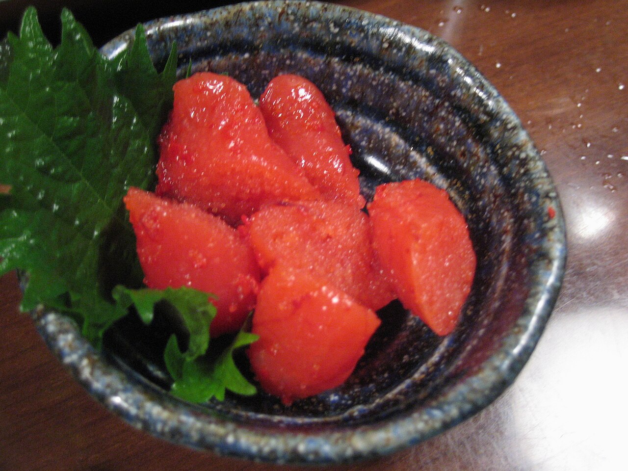 器に盛られた明太子