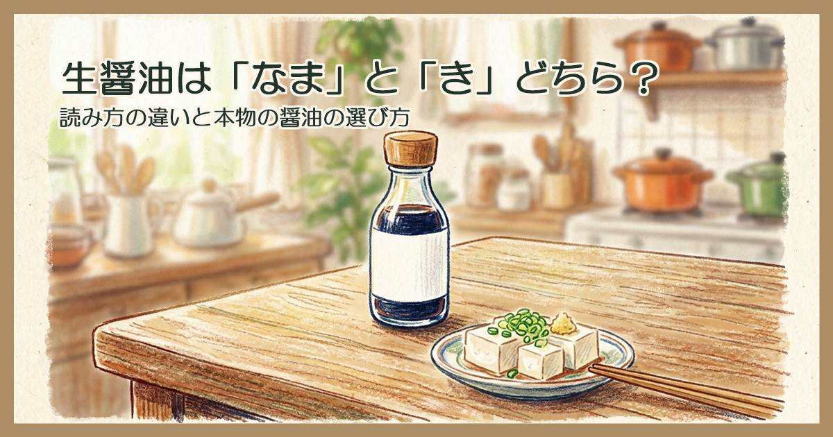 台所のテーブルに置かれた醤油の瓶と冷奴