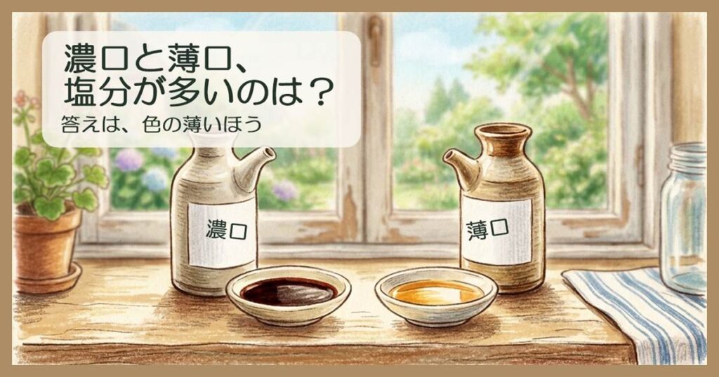 濃口醤油と薄口醤油の瓶